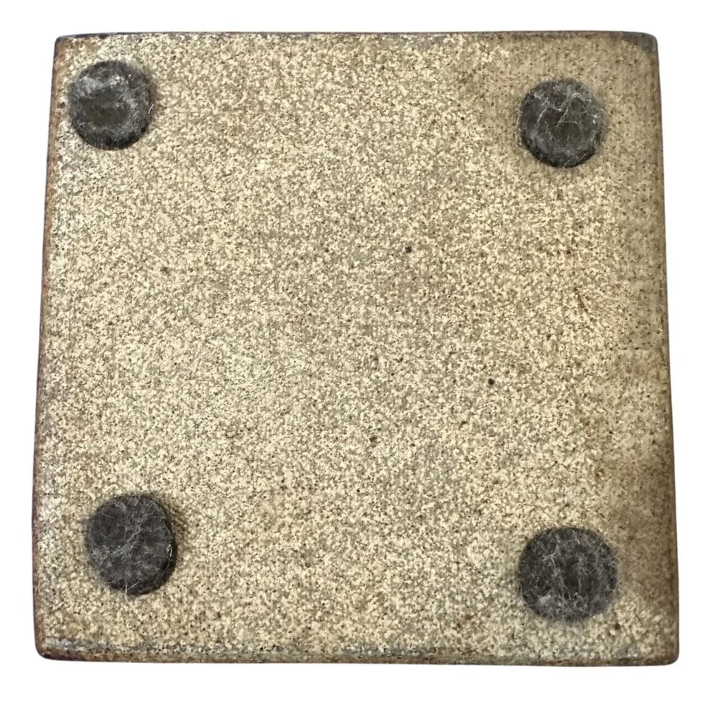 Anthropologie Geode Coaster Blue Crushed Crackle Glass Stoneware Tile 4